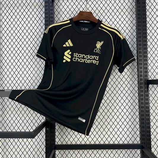 Men's Liverpool 2025/26 Black Gold Edition Jersey