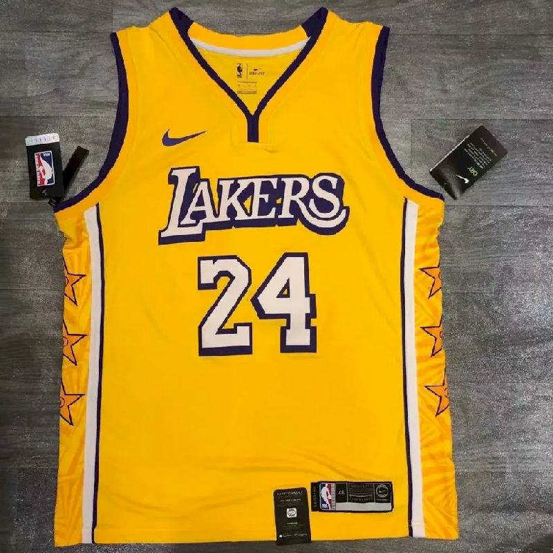 Camisa Kobe Bryant 24 Yellow City Edition versão jogador masculina