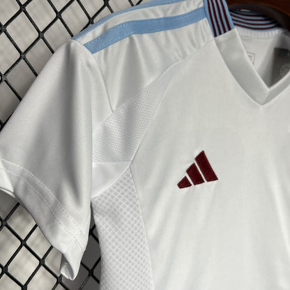 Uniforme reserva infantil do Aston Villa 2024/25