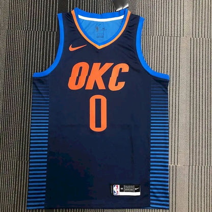 Camisa masculina Russell Westbrook Swingman azul marinho – Edição Statement