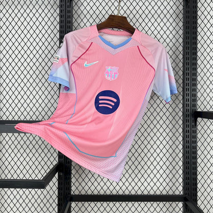 Camisa Barcelona 2025/26 edição especial rosa (Com Liga dos Campeões)