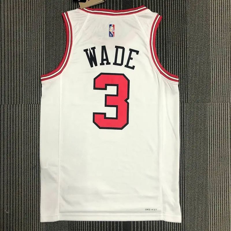 Camisa masculina Dwyane Wade branca da equipe – Edição de 75º aniversário