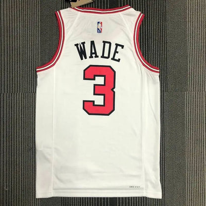 Camisa masculina Dwyane Wade branca da equipe – Edição de 75º aniversário