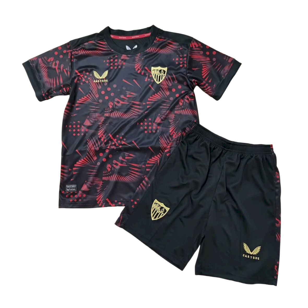 Terceiro uniforme reserva infantil do Sevilla 2024/25