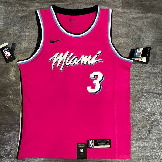 Camisa masculina Dwyane Wade rosa versão jogador – edição clássica retrô