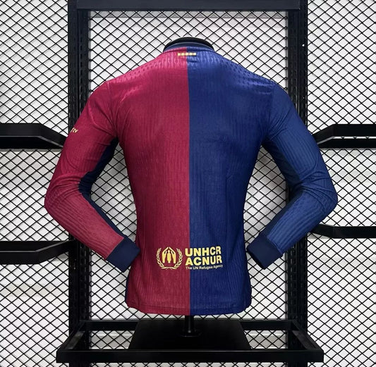 Camisa Barcelona Home 2024/25 Manga Longa Versão Jogador