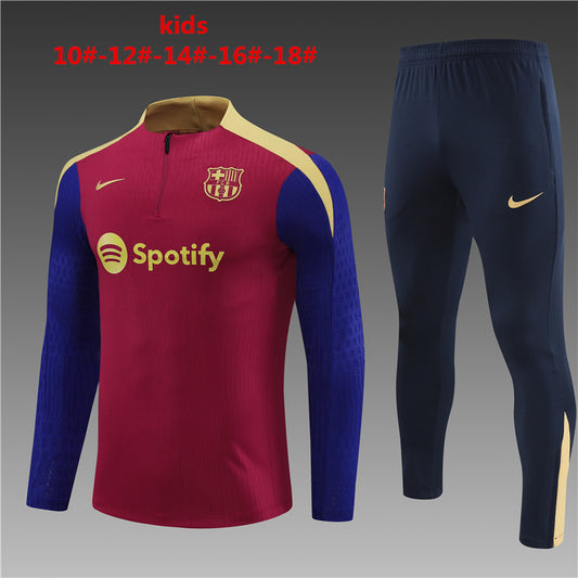 Suéter e calça infantil com zíper médio do Barcelona 2023/24 14001