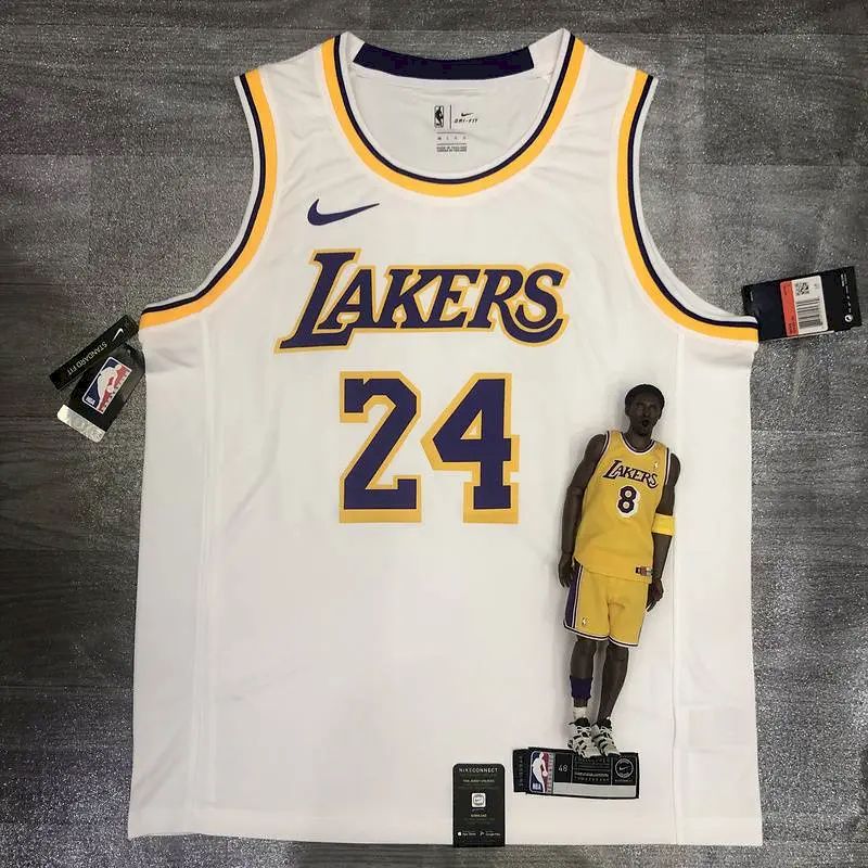 Camisa Kobe Bryant 24 branca masculina versão jogador