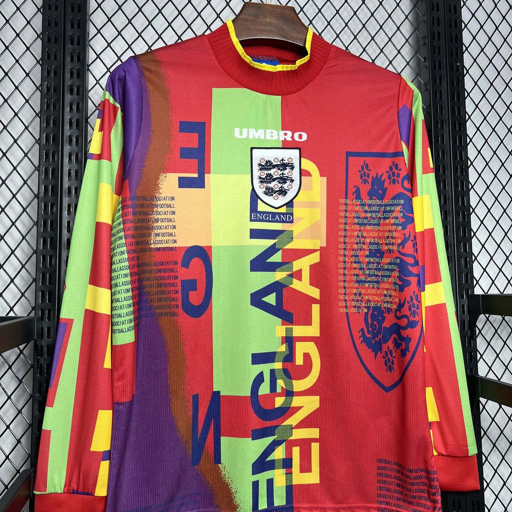 Camisa retrô de goleiro de manga comprida da Inglaterra 1995/96