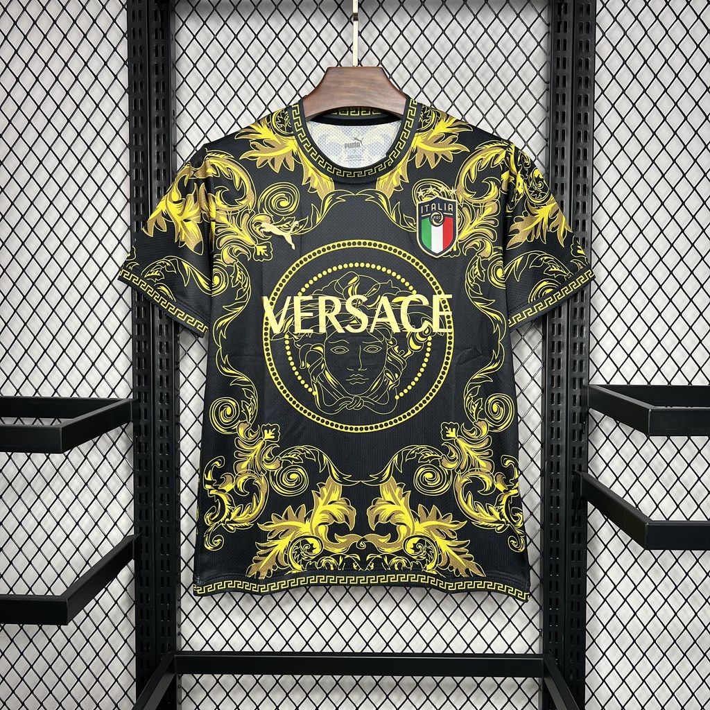 Men's Italy 2022/23 Versace Co-Branded Edition Jersey-Gold
