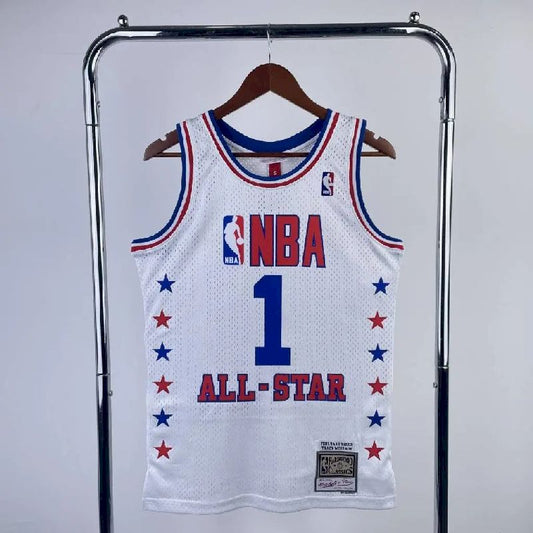 Camisa masculina Tracy McGrady All Star branca retrô de 2003