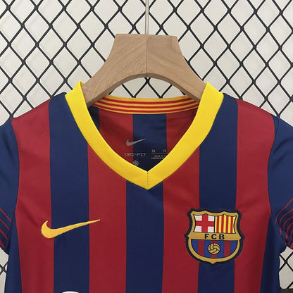 Barcelona 2013/14 Home Kids Retro Jersey And Shorts