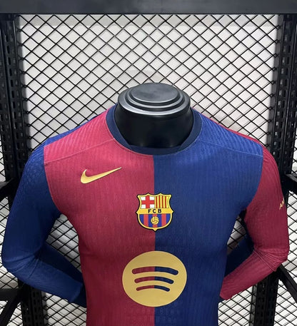Camisa Barcelona Home 2024/25 Manga Longa Versão Jogador