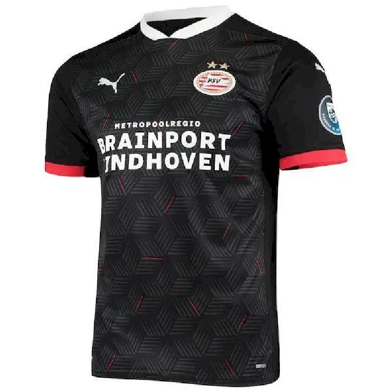 Camisa PSV Eindhoven 2020/21 Terceira Réplica Preta Vermelha