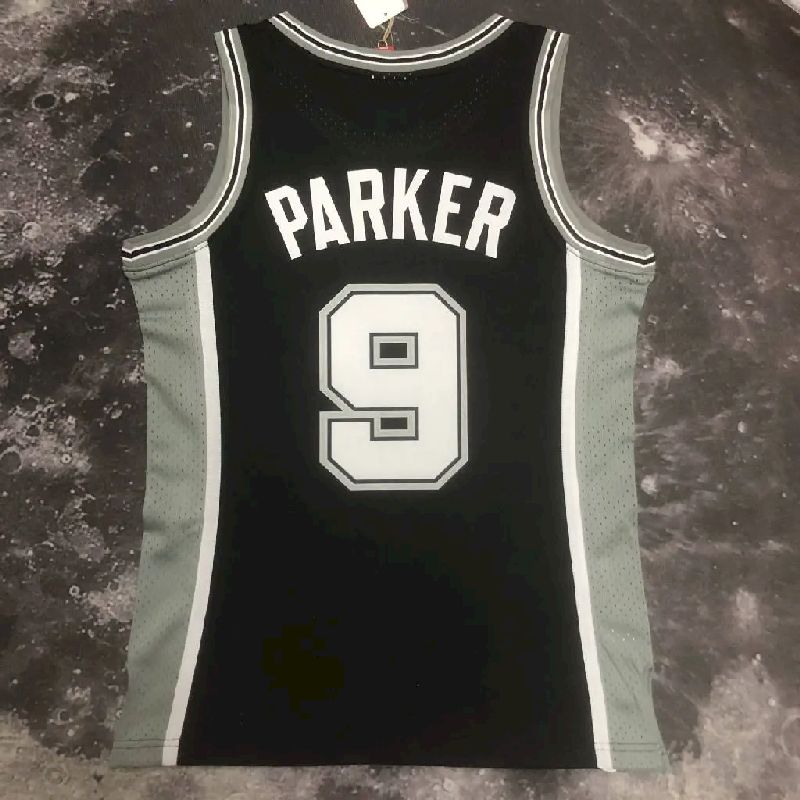 Camisa masculina M&amp;N 2002/03 Tony Parker preta retrô