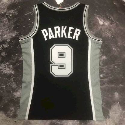 Camisa masculina M&amp;N 2002/03 Tony Parker preta retrô