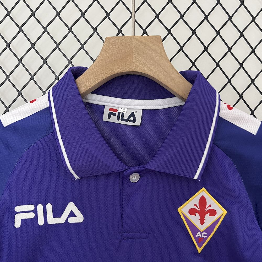 Camisa e shorts retrô infantil da Fiorentina 1998/99