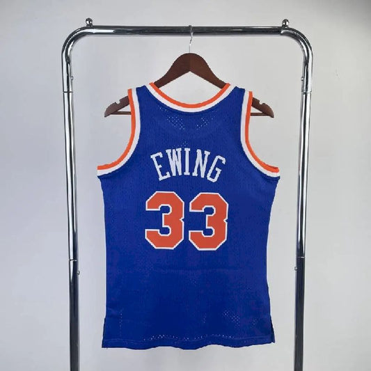 Men’s M&N 1991/92 Patrick Ewing Blue Retro Jersey