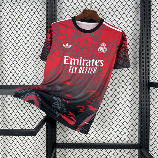 Camisa do Real Madrid 2024/25 Dragão Vermelho e Preto
