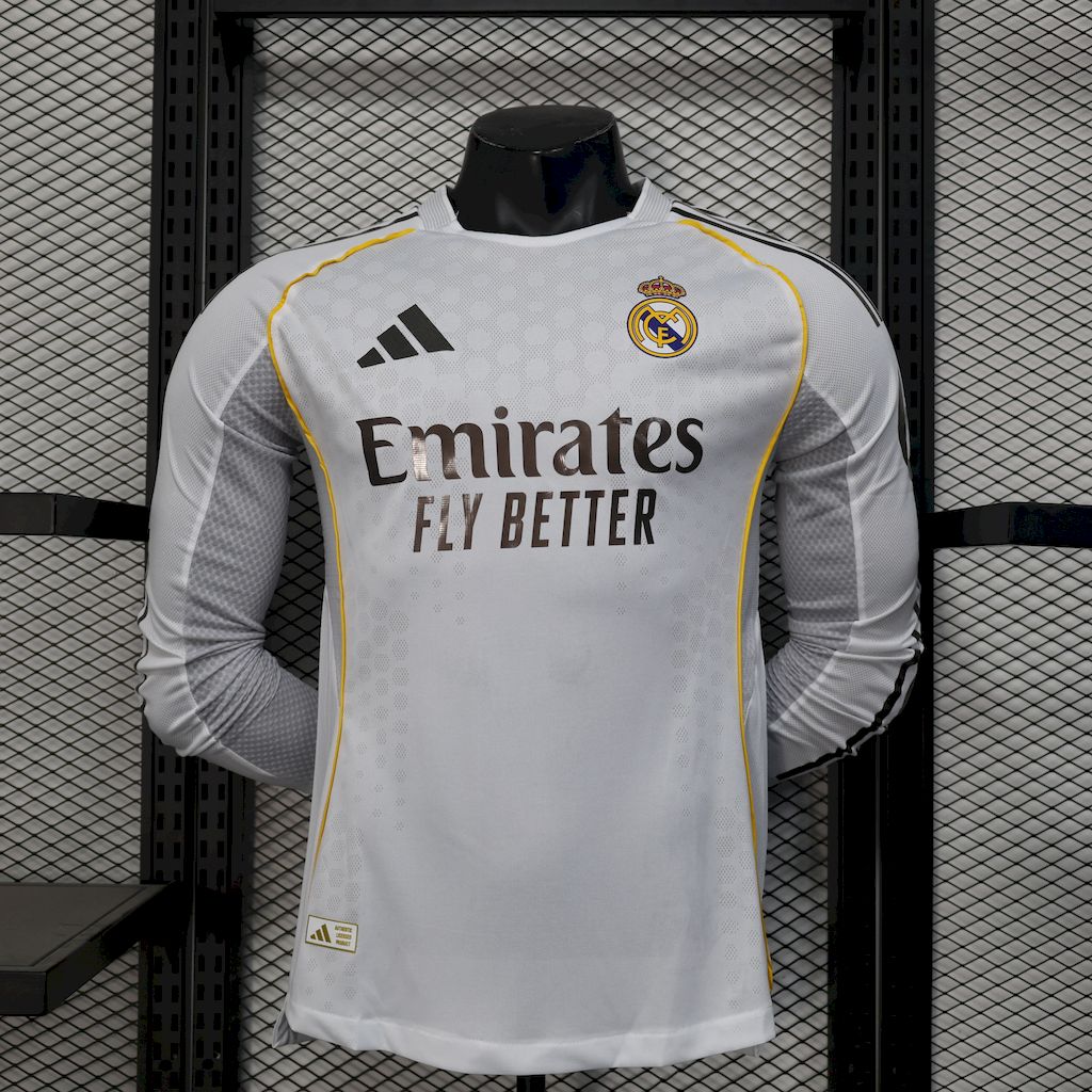 Camisa Real Madrid Home 2025/26 Manga Comprida Versão Jogador