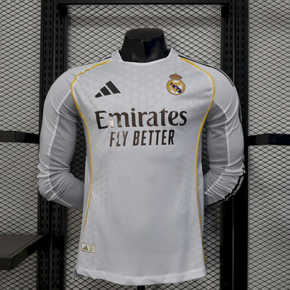 Camisa Real Madrid Home 2025/26 Manga Comprida Versão Jogador