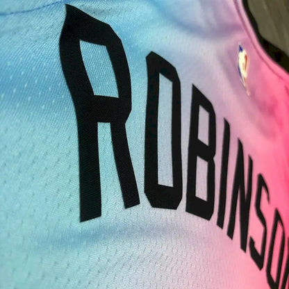 Camisa masculina Duncan Robinson 2020-21 rosa Swingman versão jogador – edição City