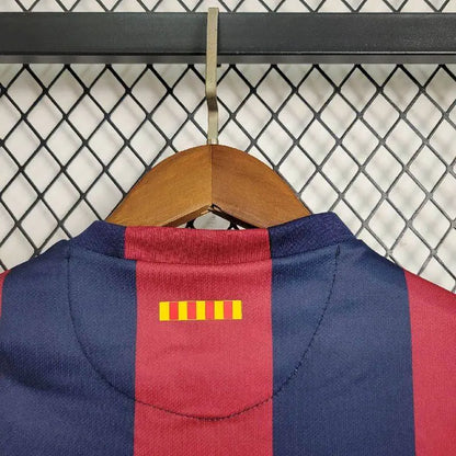 Camisa e shorts retrô infantil do Barcelona 2014/15