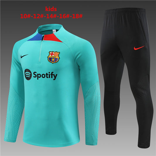 Suéter e calça infantil com zíper médio do Barcelona 2023/24 14001
