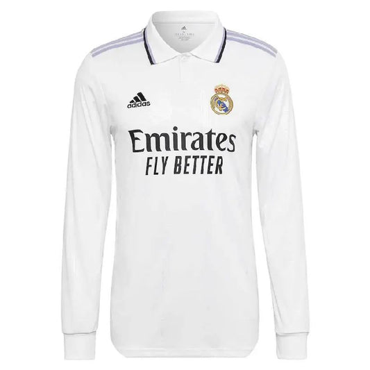 Camisa Real Madrid Home 2022/23 de manga comprida, versão jogador