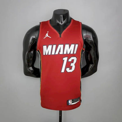 Camisa masculina Bam Adebayo vermelha 2020-21 Swingman versão jogador – Edição Statement
