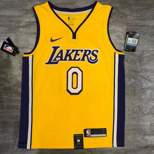 Camisa amarela masculina Nick Young versão jogador – Edição clássica retrô