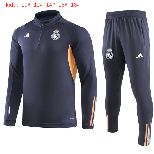 Suéter e calça infantil com zíper médio do Real Madrid 2023/24 902