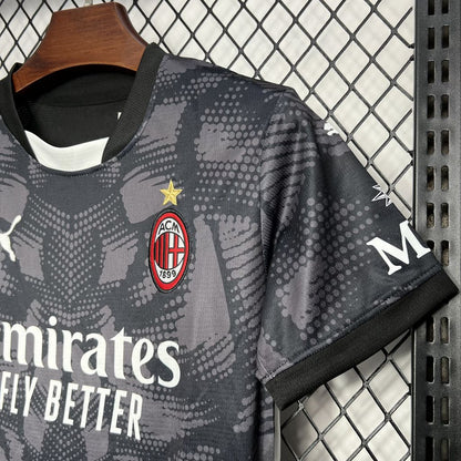 AC Milan 2024/25 Goalkeeper Jersey Black Kids Kit
