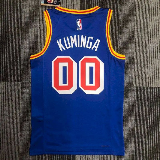Camisa masculina Jonathan Kuminga Blue Retro Team – Edição de 75º aniversário