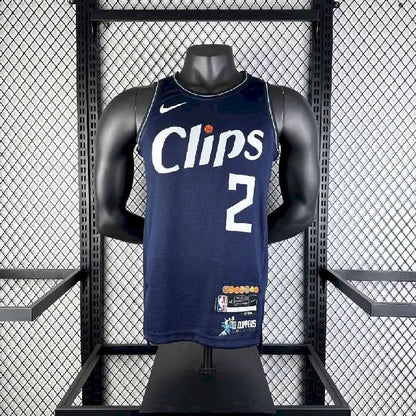 Camisa azul masculina Kawhi Leonard 2024 – Edição City