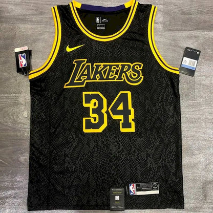 Camisa masculina Shaquille O'Neal Black Mamba versão jogador