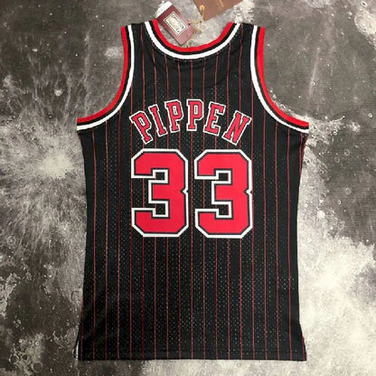 Camisa masculina M&amp;N 1996 Scottie Pippen preta retrô
