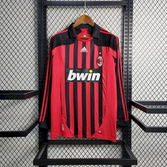 Camisa retrô de mangas compridas do AC Milan 2007/08 Home