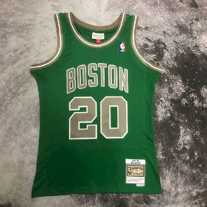 Camisa masculina M&amp;N 2007/08 Ray Allen verde retrô
