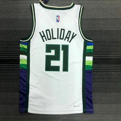 Camisa Jrue Holiday Team Masculina Branca – Edição City 75º Aniversário