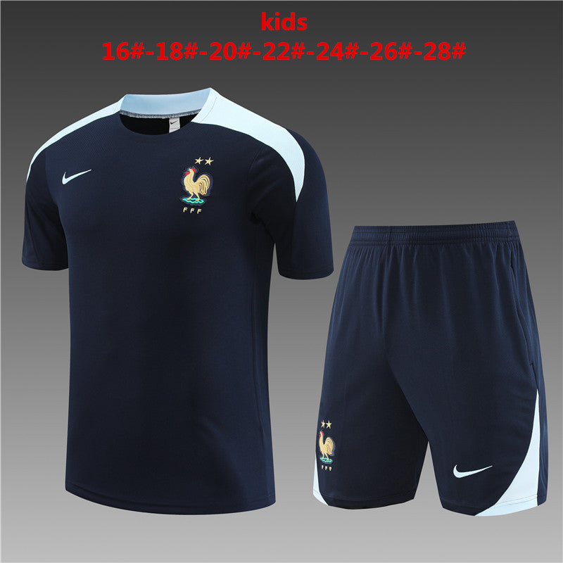 Camisa e short de treino infantil França 2024/25 14001