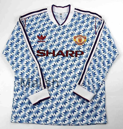 Camisa retrô de mangas compridas reserva do Manchester United 1990/92