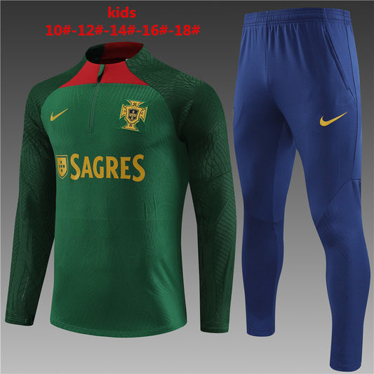 Portugal 2023/24 Half-Zip Kids Sweater+Pant 14001