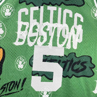 Camisa masculina M&amp;N Kevin Garnett verde retrô 2007/08