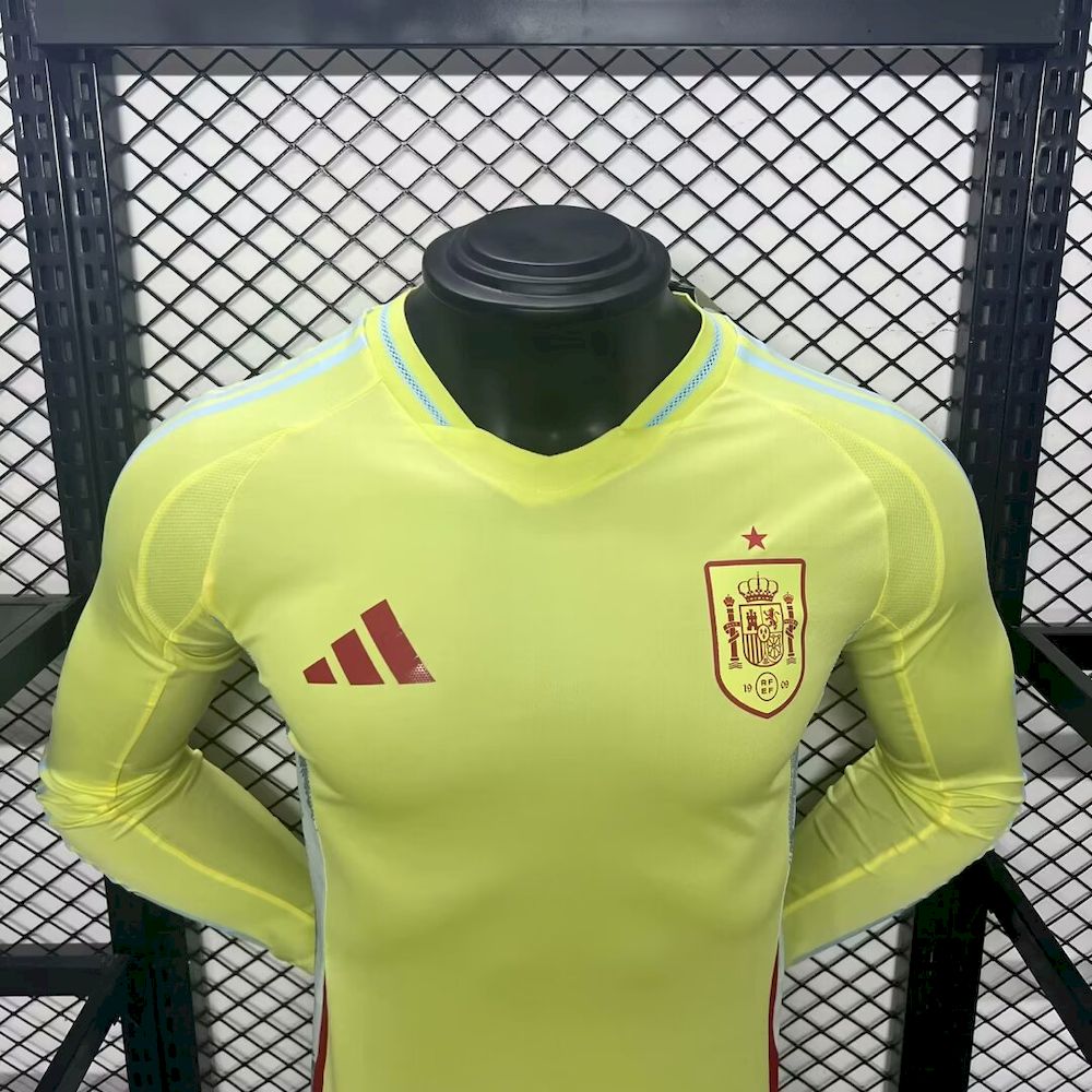 Men's Spain 2024/25 Away Long Sleeve Jersey Player Version