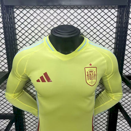 Men's Spain 2024/25 Away Long Sleeve Jersey Player Version