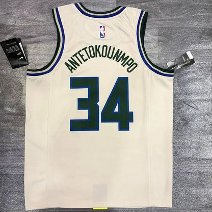 Camisa Swingman Branca Giannis Antetokounmpo Masculina 2020-21 – Edição Cidade