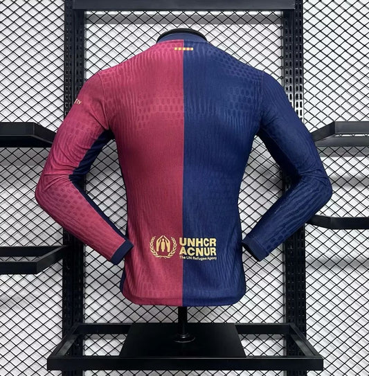 Camisa Barcelona Home 2024/25 Manga Longa Versão Jogador