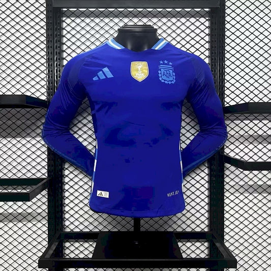 Men's Argentina 2024/25 Away Long Sleeve Jersey Player Version