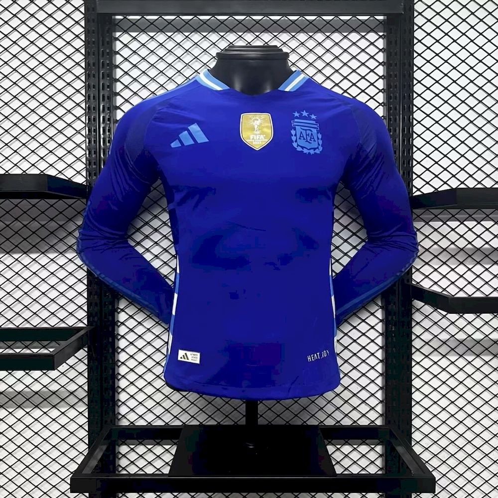 Men's Argentina 2024/25 Away Long Sleeve Jersey Player Version